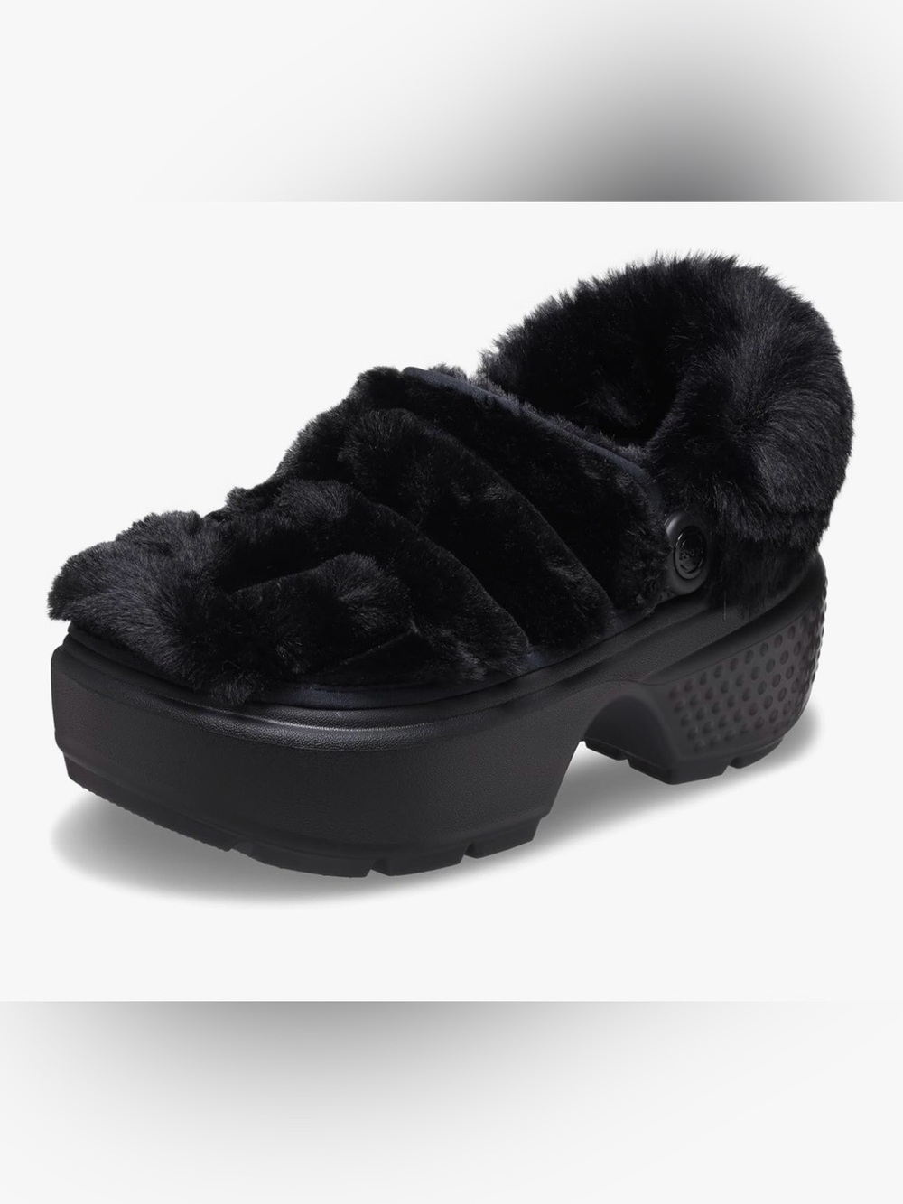 13 CROCS MENS STOMP platform fur clogs quilted fluffy slippers rare funky shoes